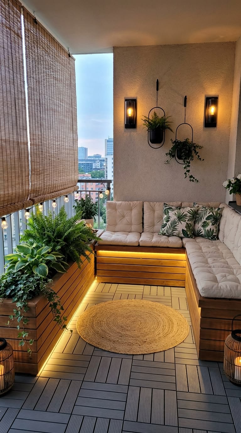 Urban Balcony with Vertical Garden Wall & Decking #11